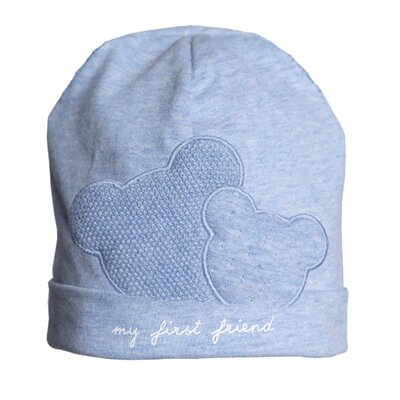 Babymuts met beertjes Blauw