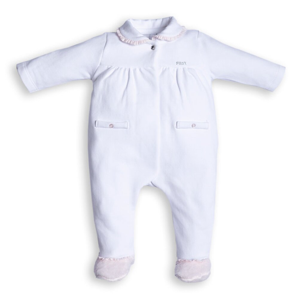 Babypakje met hartje wit/roze