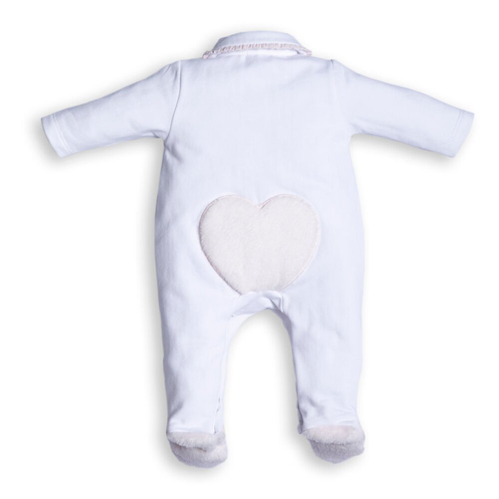 Babypakje met hartje wit/roze