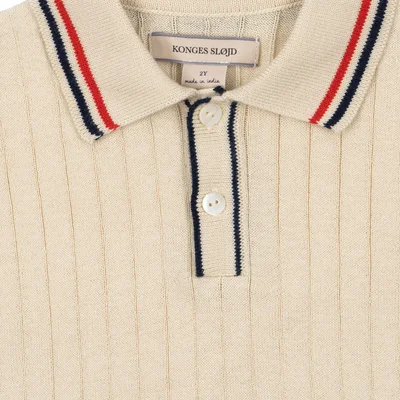 Mio gebreide polo GOTS Almond milk