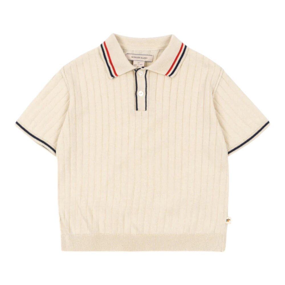 Mio gebreide polo GOTS Almond milk