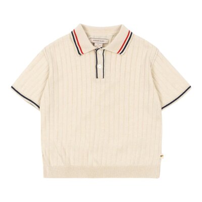 Mio gebreide polo GOTS Almond milk