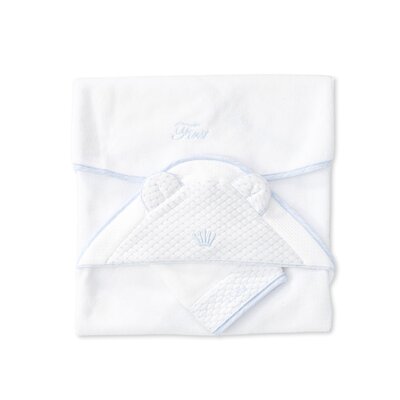 Badcape en washandje Oslo White/celeste