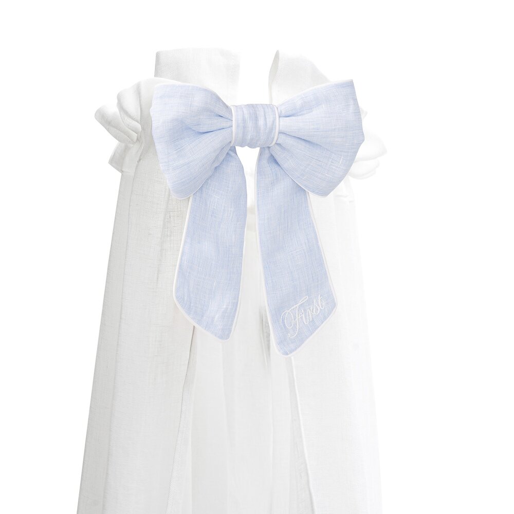 bow for canopy VALENTINA LINEN BLUE Celeste