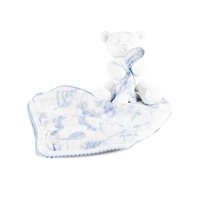 doudou BOB LINEN BLUE White/celeste