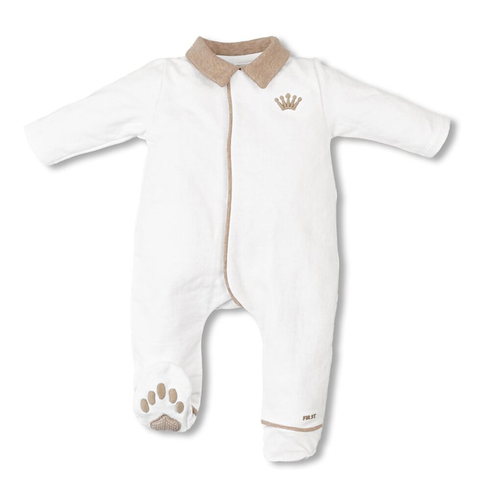 Babypakje teddy backside-teddy feet White/beige
