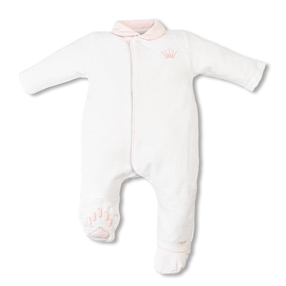 Babypakje teddy backside-teddy feet White/Blush Pink