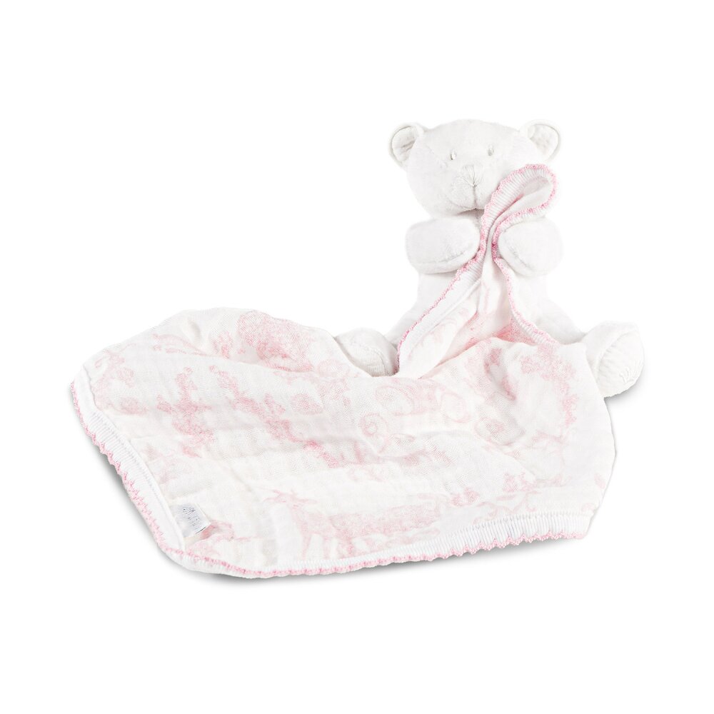 doudou BOB LINEN PINK White/pink doudou BOB LINEN PINK White/pink