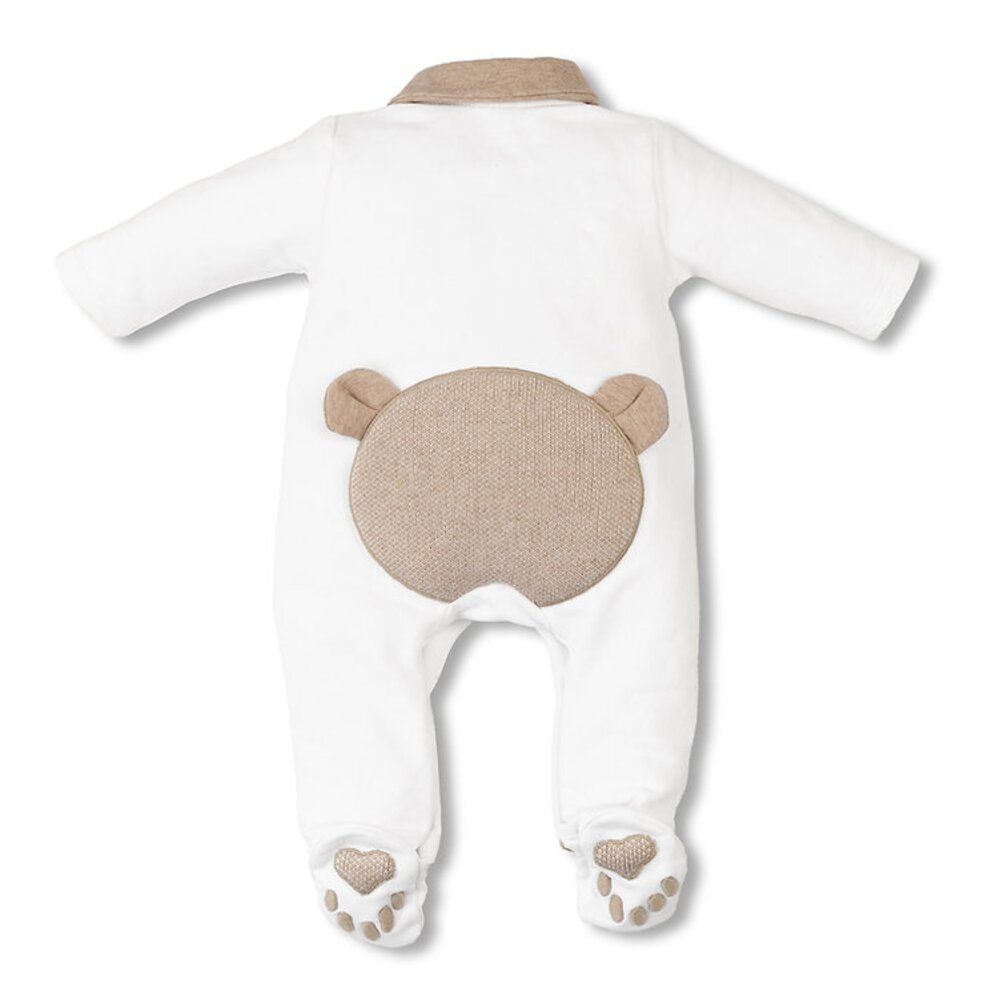 Babypakje teddy backside-teddy feet White/beige
