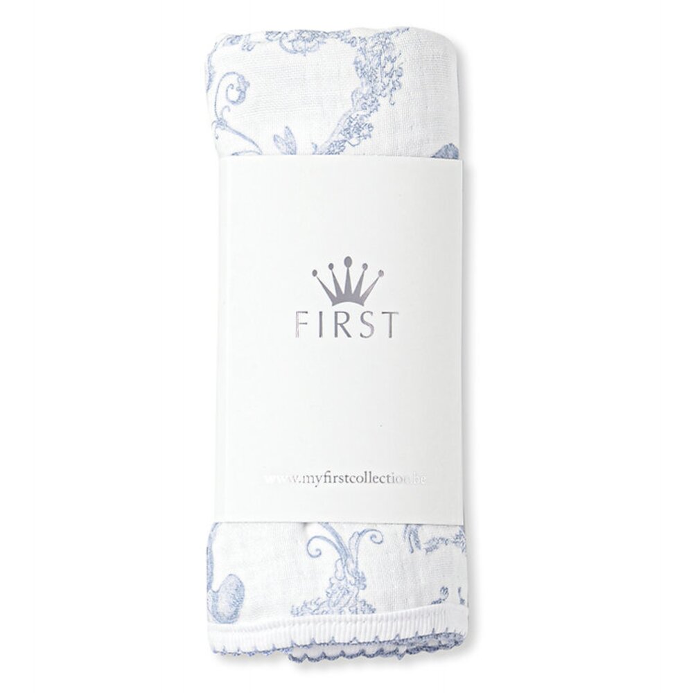 Tetradoek LINEN BLUE White/celeste