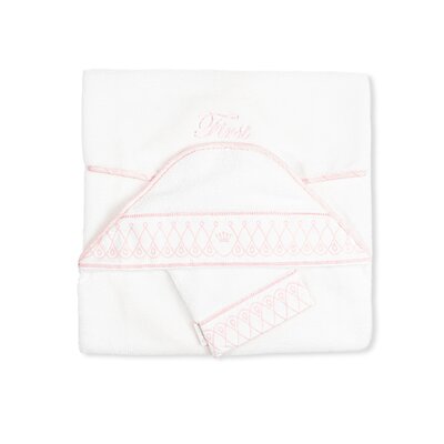 Badcape ARNE LINEN PINK White/pink