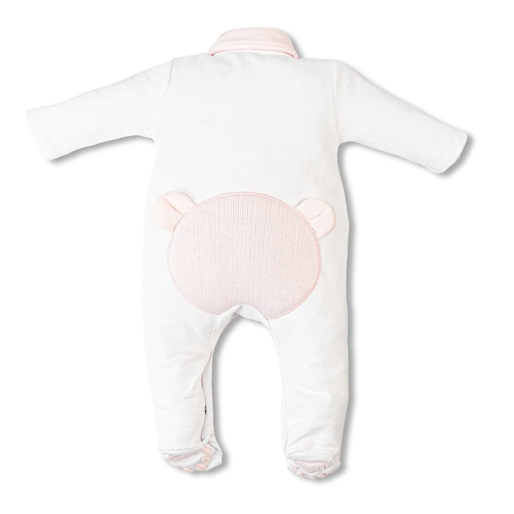 Babypakje teddy backside-teddy feet White/Blush Pink