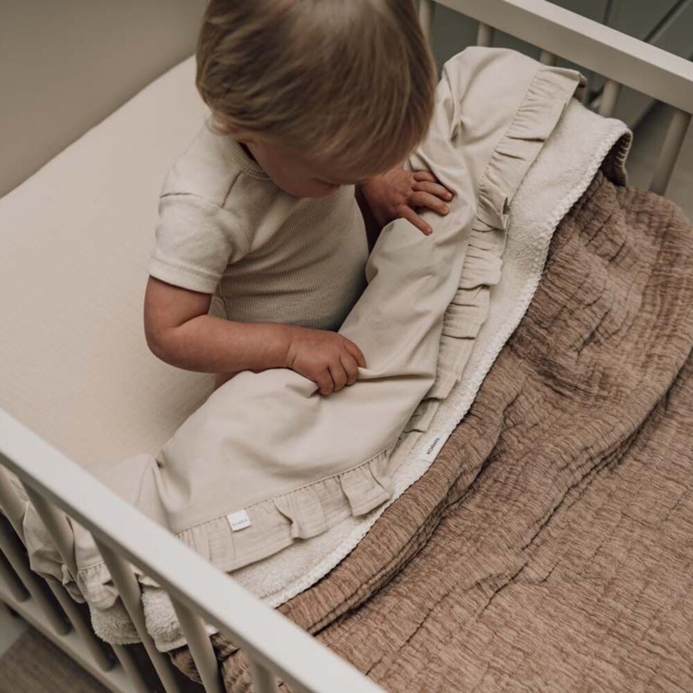 Wiegdeken teddy Rivoli 75x100 cm caffe