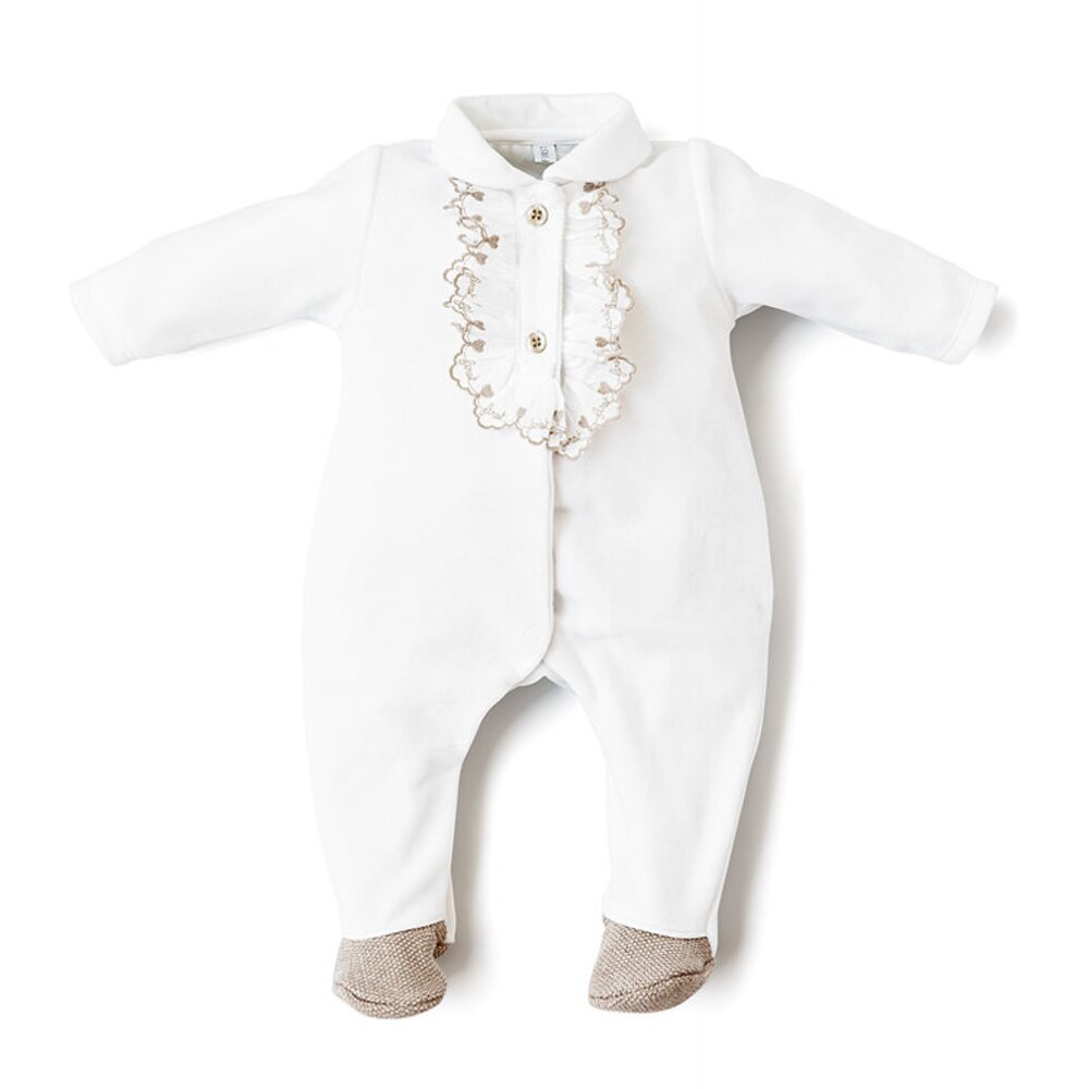 Babypakje velvet White-beige Babypakje velvet White-beige
