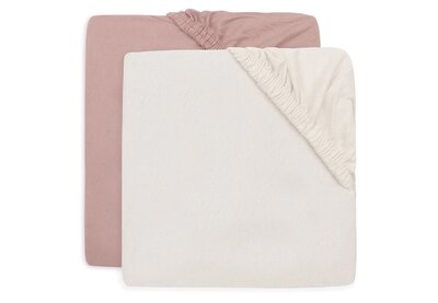 Hoeslaken Jersey 70/75x140/150cm - 2 Stuks Wild Rose Ivory