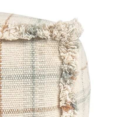 Handloom Poef Blue Sage 40 x 40 x 20 cm - Handloom Poef Blue Sage 40 x 40 x 20 cm -