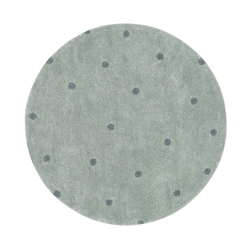 Wasbaar tapijt Round Dot Blue Sage - Ø 140 cm Blue Wasbaar tapijt Round Dot Blue Sage - Ø 140 cm Blue