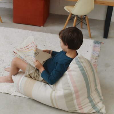 Pouf Cleo multi stripe - 55 x 85 x 55 cm Multicolor Pouf Cleo multi stripe - 55 x 85 x 55 cm Multicolor