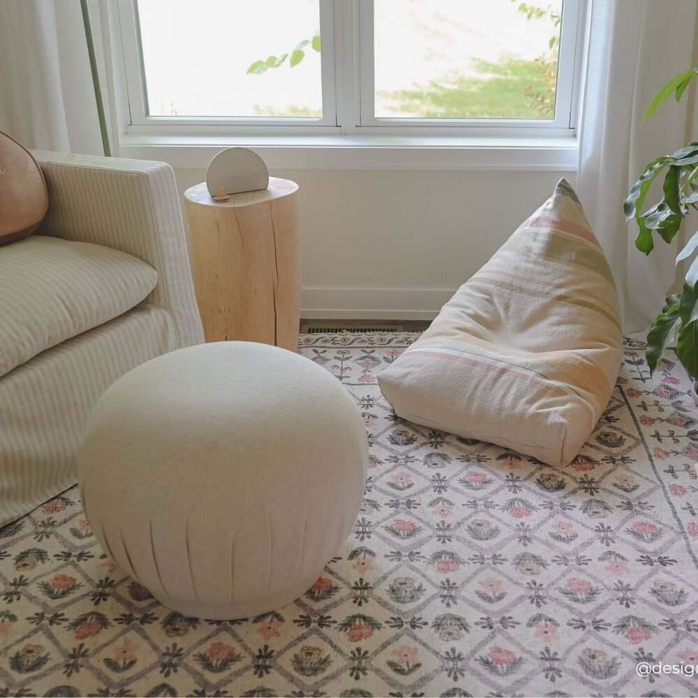 Pouf Cleo multi stripe - 55 x 85 x 55 cm Multicolor Pouf Cleo multi stripe - 55 x 85 x 55 cm Multicolor