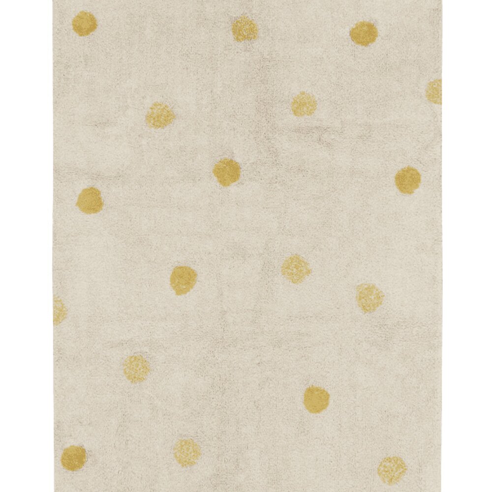 Wasbaar tapijt Hippy Dots Natural - Honey - 120 x Honey