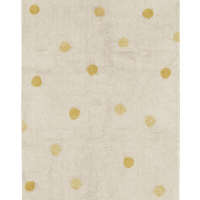 Wasbaar tapijt Hippy Dots Natural - Honey - 120 x Honey