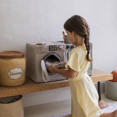 Wasmachine opbergmand 30 x 33 x 31 cm Grey Wasmachine opbergmand 30 x 33 x 31 cm Grey