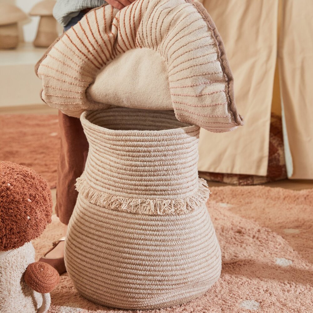 Mand Giant Mushroom Mand : 45 x Ø 40 cm | Cushion: Natural 