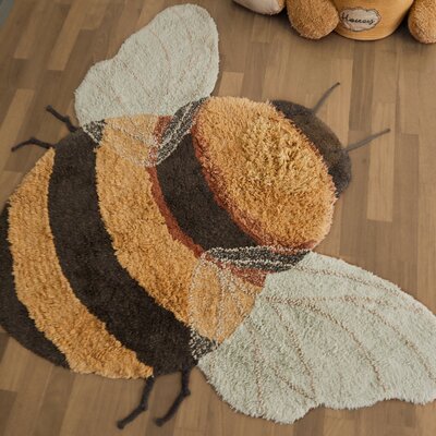 Wasbaar tapijt Bee - 115 x 150 cm Honey, Black Wasbaar tapijt Bee - 115 x 150 cm Honey, Black