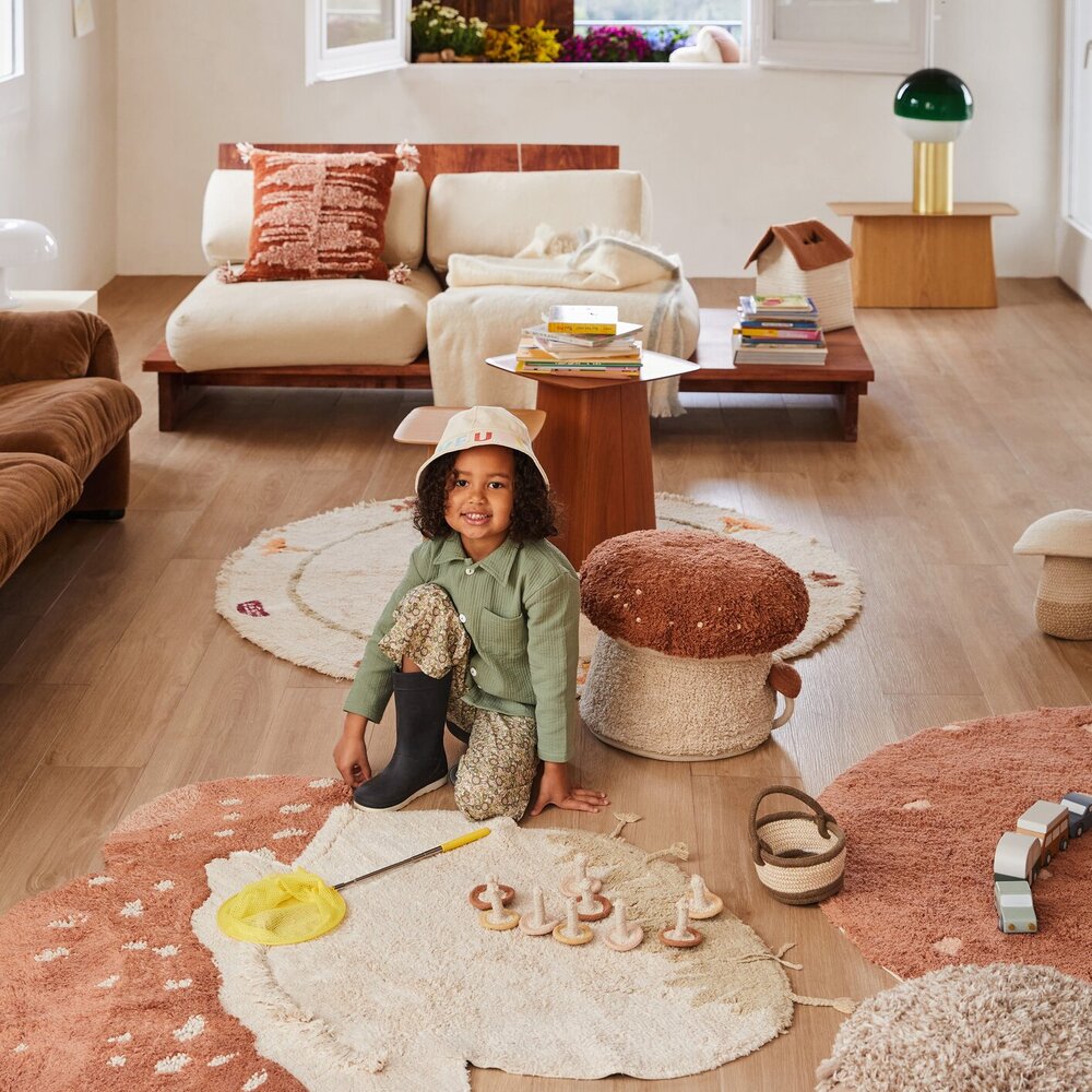 Wasbaar tapijt paddenstoel - 120 x 120 cm Toffee