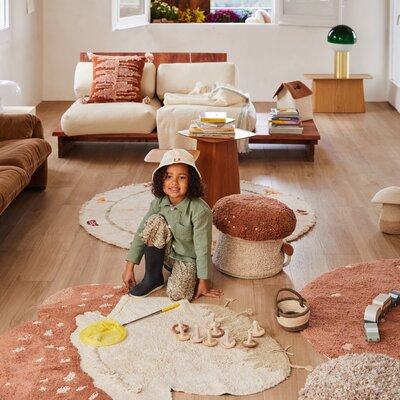 Wasbaar tapijt paddenstoel - 120 x 120 cm Toffee