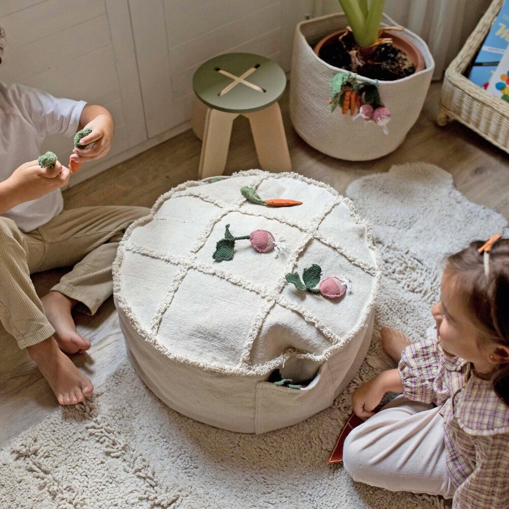 Pouffe Tic-Tac-Toe - 50 x 50 x 20 cm Natural, Multicolor Pouffe Tic-Tac-Toe - 50 x 50 x 20 cm Natural, Multicolor