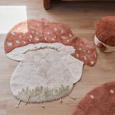 Wasbaar tapijt paddenstoel - 120 x 120 cm Toffee