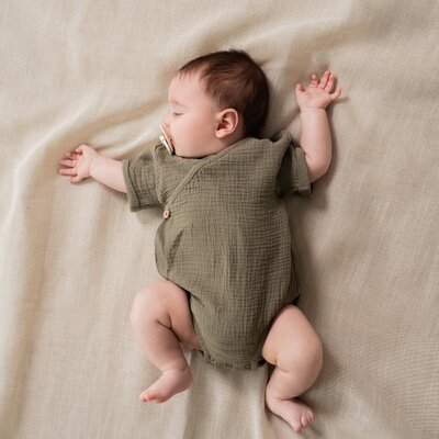 Romper Muselin Olive green Romper Muselin Olive green