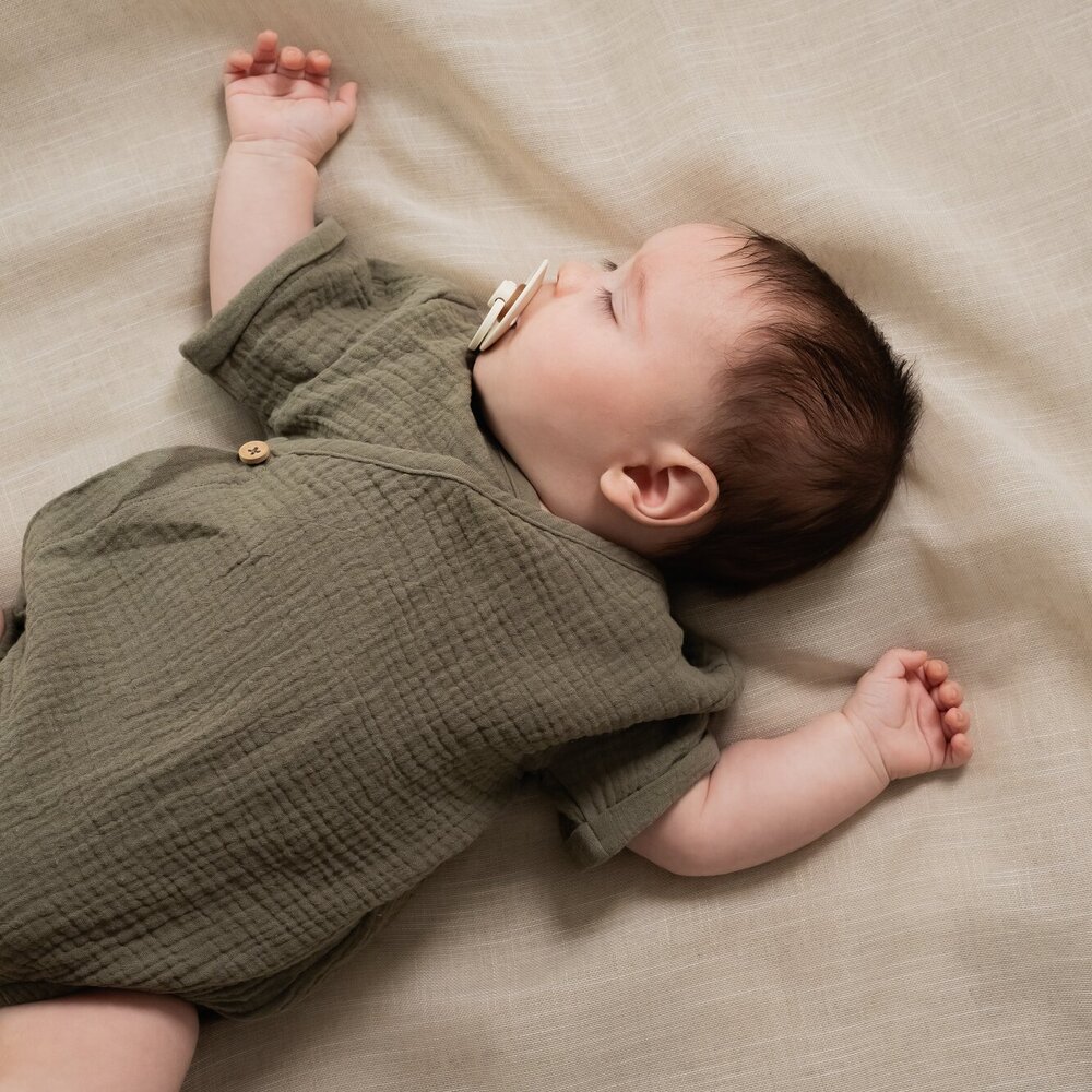 Romper Muselin Olive green Romper Muselin Olive green