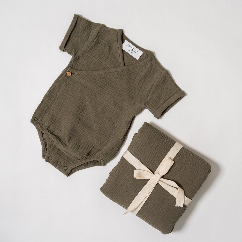 Romper Muselin Olive green Romper Muselin Olive green