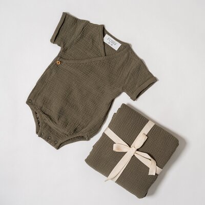Romper Muselin Olive green Romper Muselin Olive green