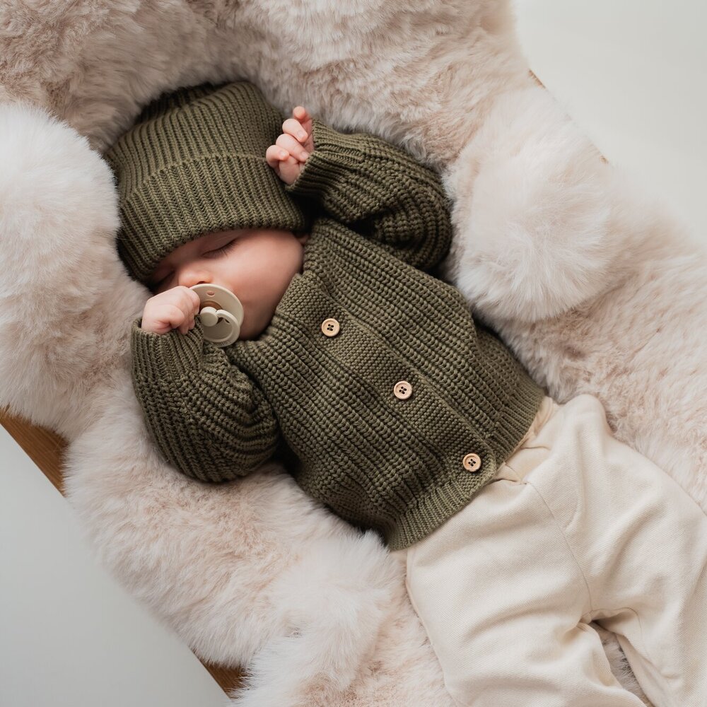 Lumy gilet gebreid Olive green Lumy gilet gebreid Olive green
