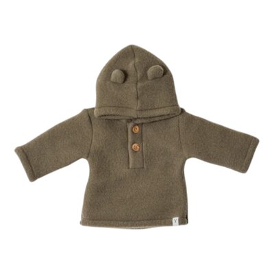 Babyjasje met zijritsen - Easy Zip - Novy Jacket Wool Olive green Babyjasje met zijritsen - Easy Zip - Novy Jacket Wool Olive green