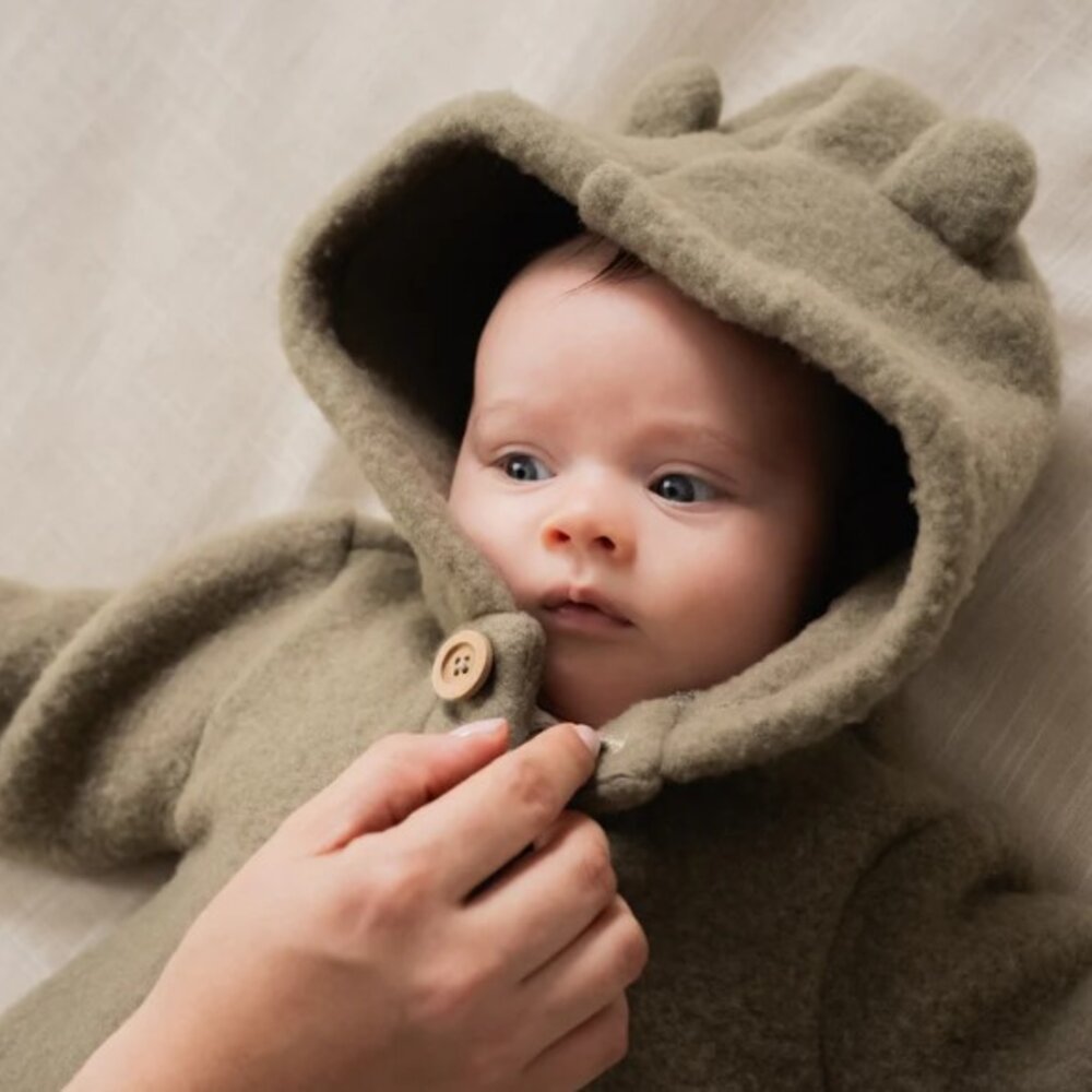 Babyjasje met zijritsen - Easy Zip - Novy Jacket Wool Olive green