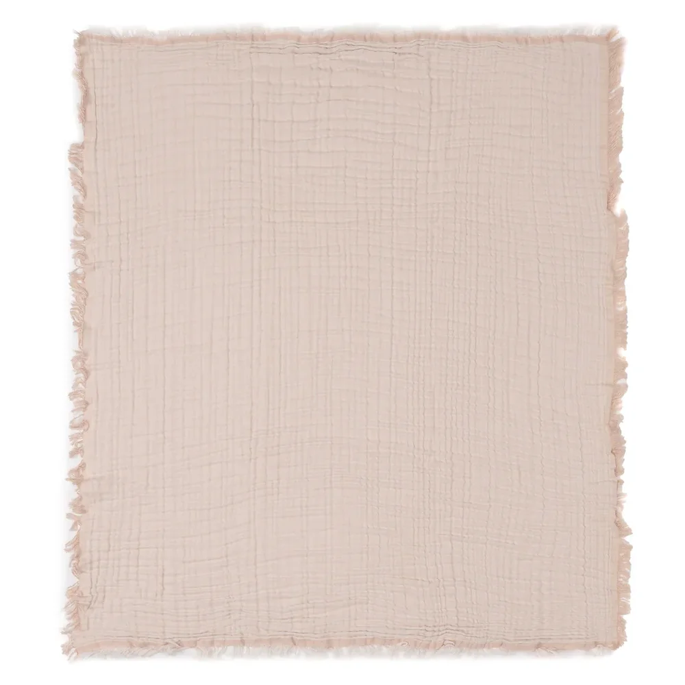 Deken Ledikant 120x120cm Fringe - GOTS Moonstone/Ivory Deken Ledikant 120x120cm Fringe - GOTS Moonstone/Ivory