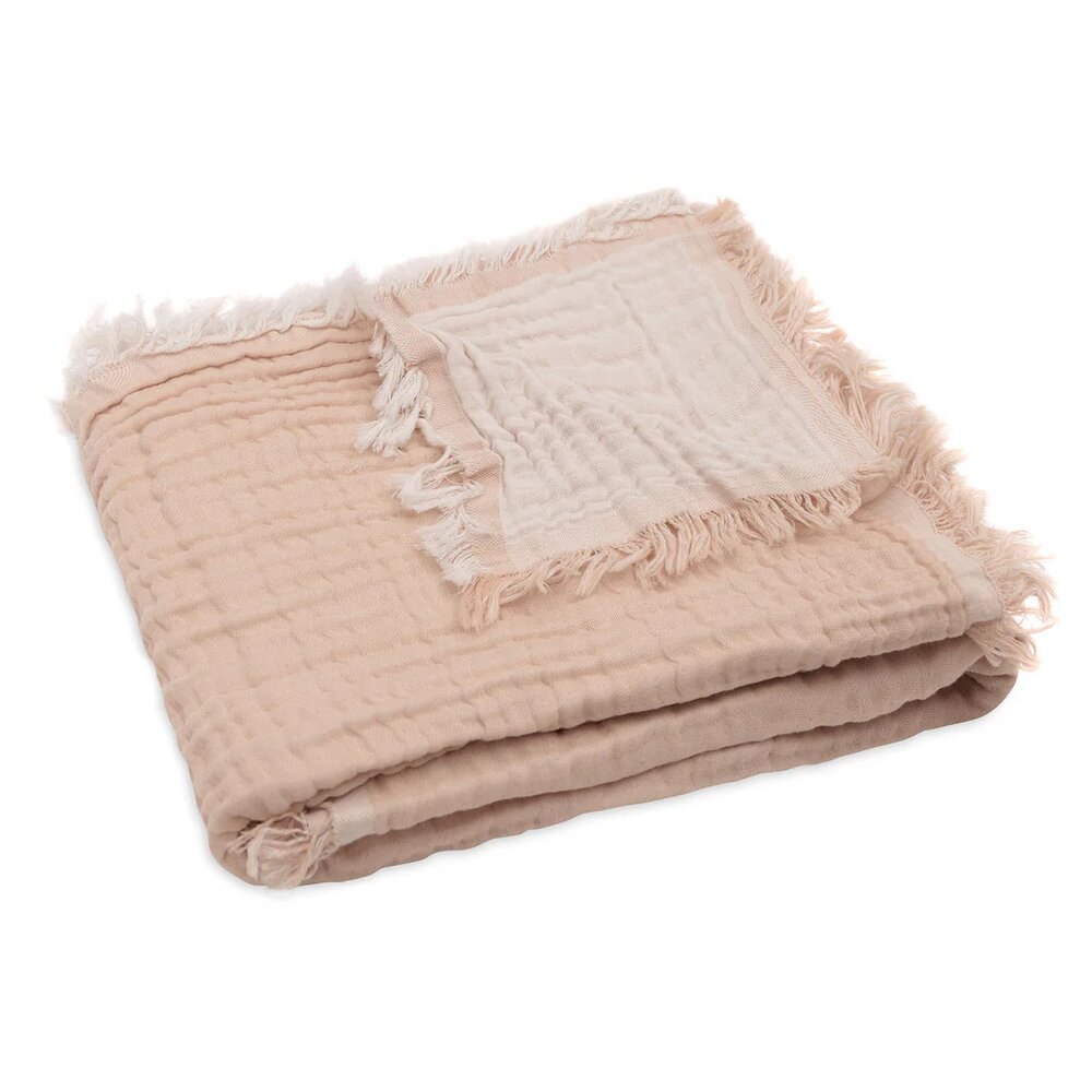 Deken Ledikant 120x120cm Fringe - GOTS Moonstone/Ivory Deken Ledikant 120x120cm Fringe - GOTS Moonstone/Ivory