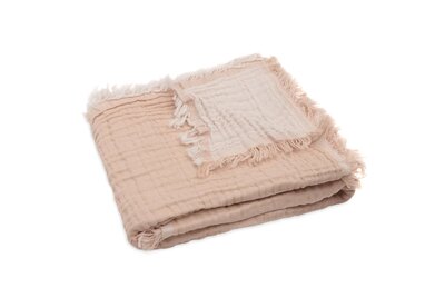 Deken Ledikant 120x120cm Fringe - GOTS Moonstone/Ivory Deken Ledikant 120x120cm Fringe - GOTS Moonstone/Ivory