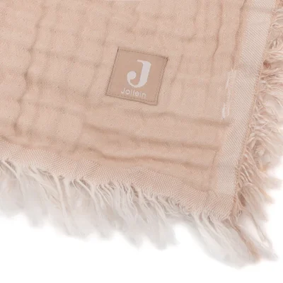Deken Ledikant 120x120cm Fringe - GOTS Moonstone/Ivory Deken Ledikant 120x120cm Fringe - GOTS Moonstone/Ivory