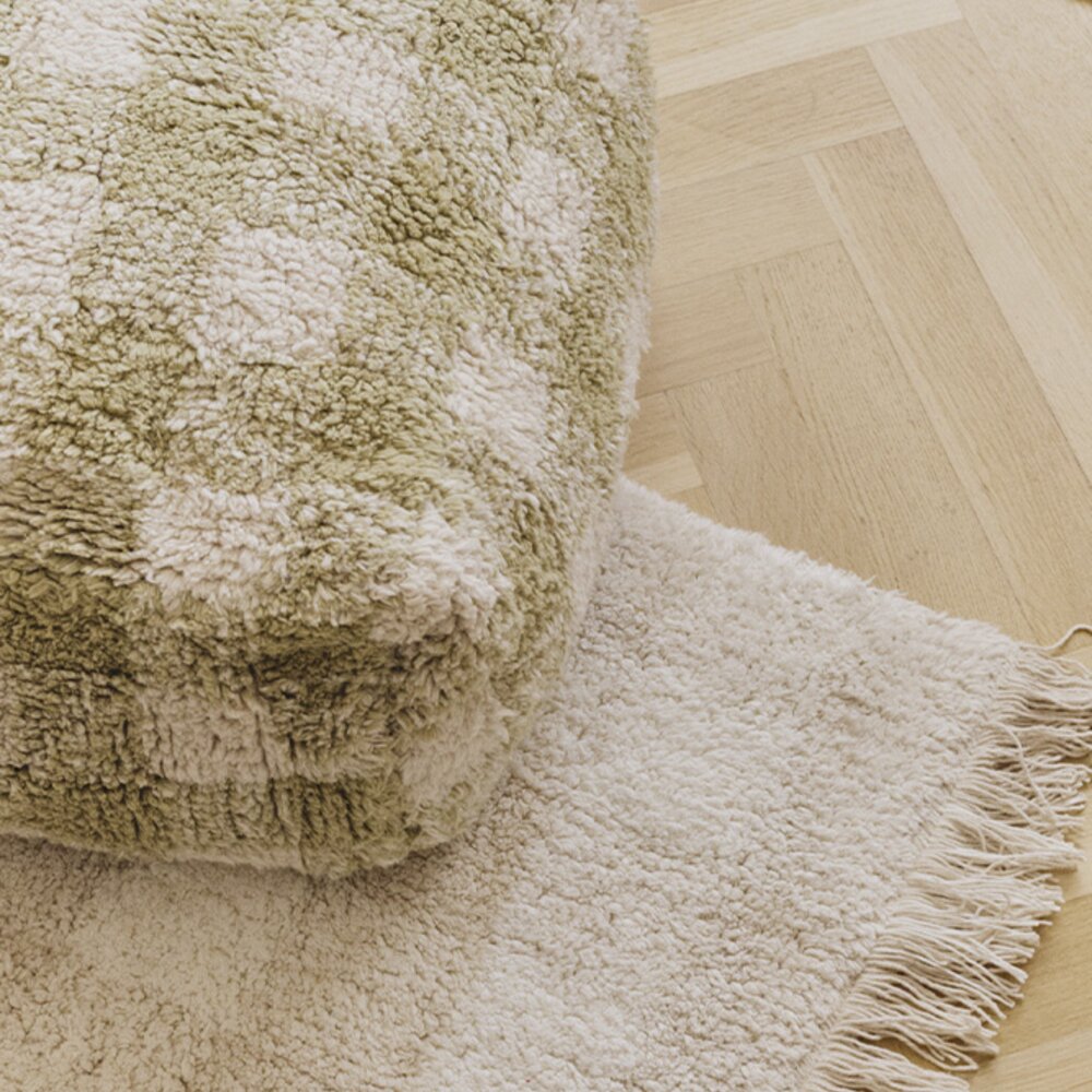 Poef Vichy Matcha 40 x 40 x H20 cm Green Poef Vichy Matcha 40 x 40 x H20 cm Green
