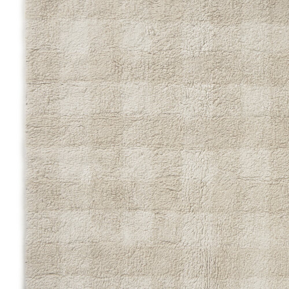 Wasbaar tapijt Vichy Ivory  90 x 120 + fringes Natural 
