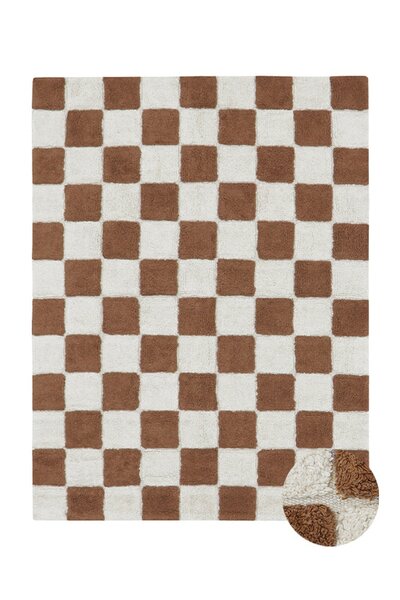 Wasbaar tapijt Kitchen Tiles Toffee - 90 x 130 cm Brown