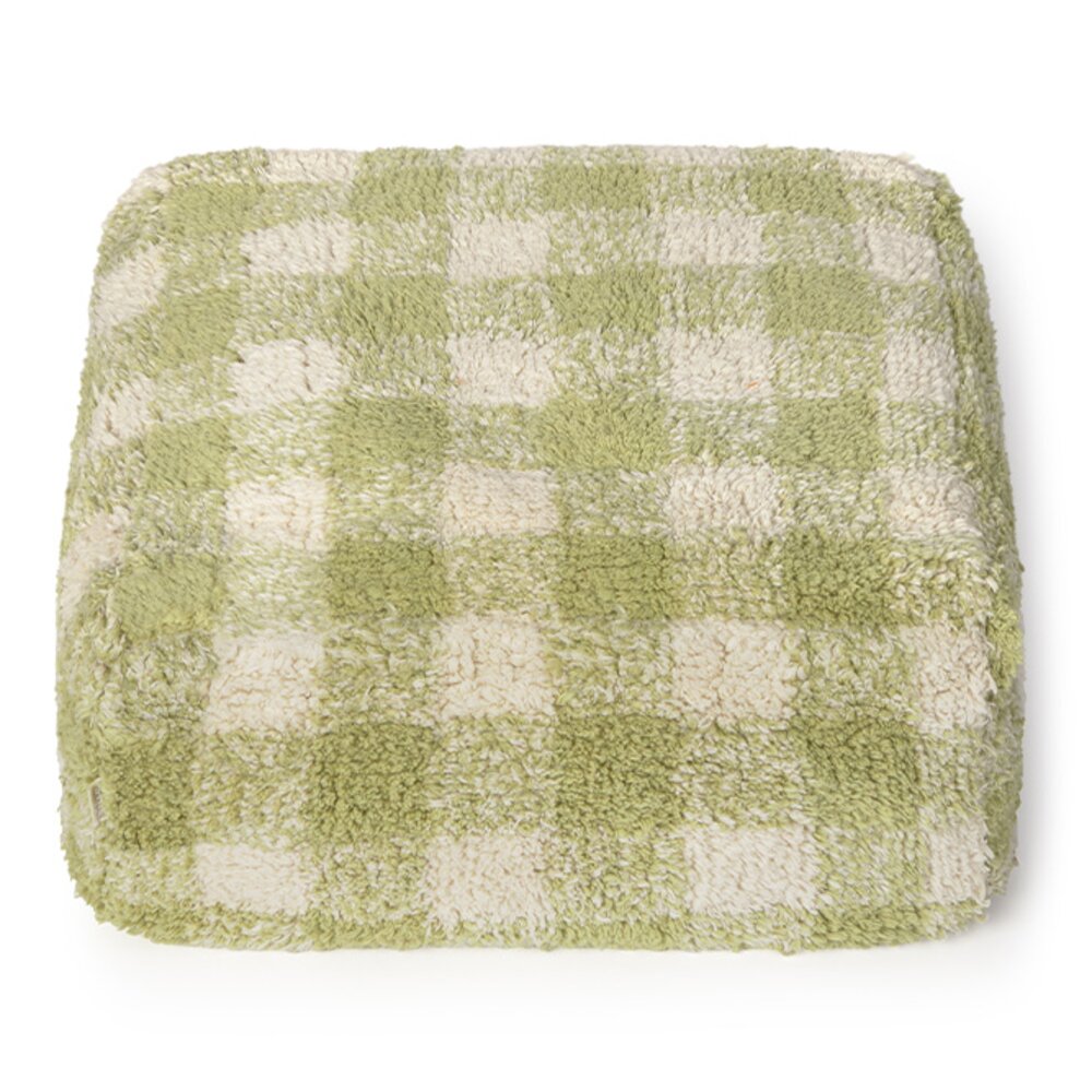 Poef Vichy Matcha 40 x 40 x H20 cm Green Poef Vichy Matcha 40 x 40 x H20 cm Green