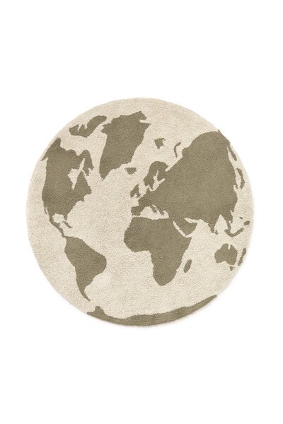RugCycled Wasbaar tapijt World Map Ø 120 cm Natural 