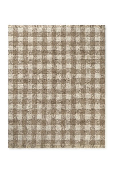 Wasbaar tapijt Vichy Marron 90 x 120 + fringes Brown