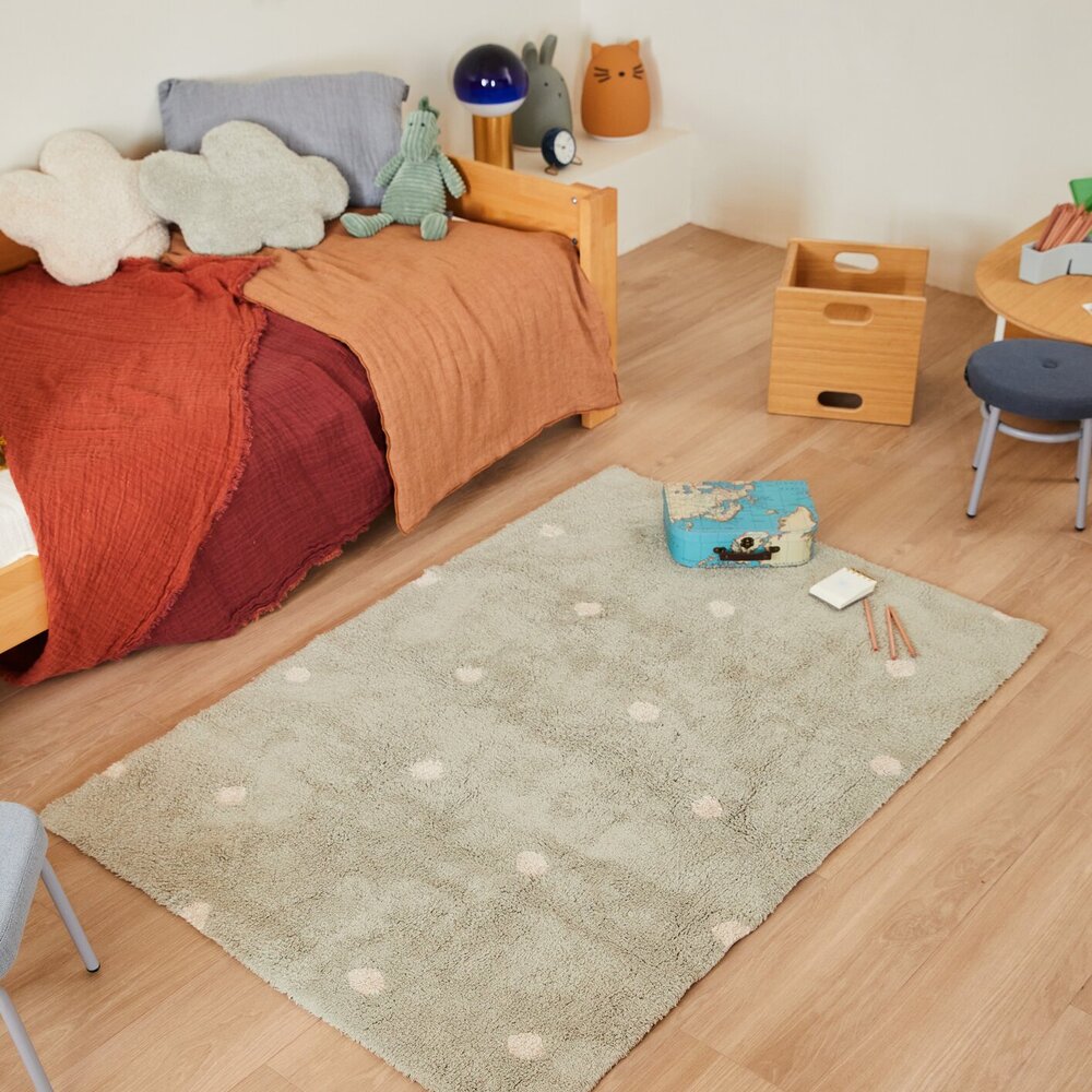Wasbaar tapijt Mini Dot  Blue Sage - 100 x 150 cm